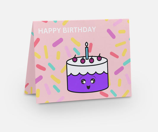 Ube cake birthday card